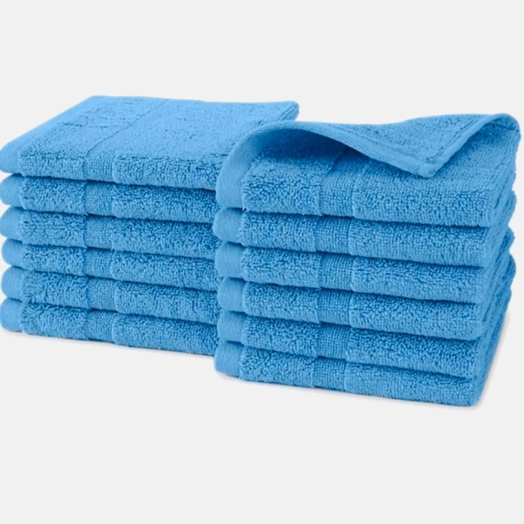 MARTEX PURITY 12-PIECE WASH CLOTH SET ANTIMICROBIAL, BLUE, 13 inch x 13 inch - Picture 2 of 3